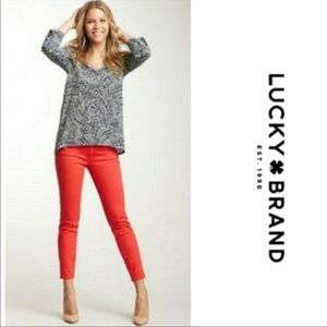 Lucky Brand Red Sweet N' Crop Pants Women's 4 x 27